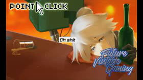 125 H_Punk_⁄⁄ (AGS) Free Point and Click Adventure Game H punk cyberpunk Drink Scythe Bounty Hunter