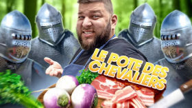 On cuisine un plat au lard typique du Moyen Âge