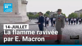 14-Juillet : la flamme ravivée par Emmanuel Macron pour lancer les commémorations • FRANCE 24