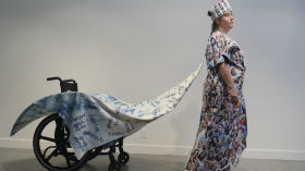 (dis)robe: Hospital Gown performance -- artist Emily van Lidth de Jeude